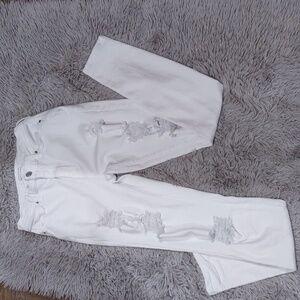 Pacsun white high rise white distressed jeggings.